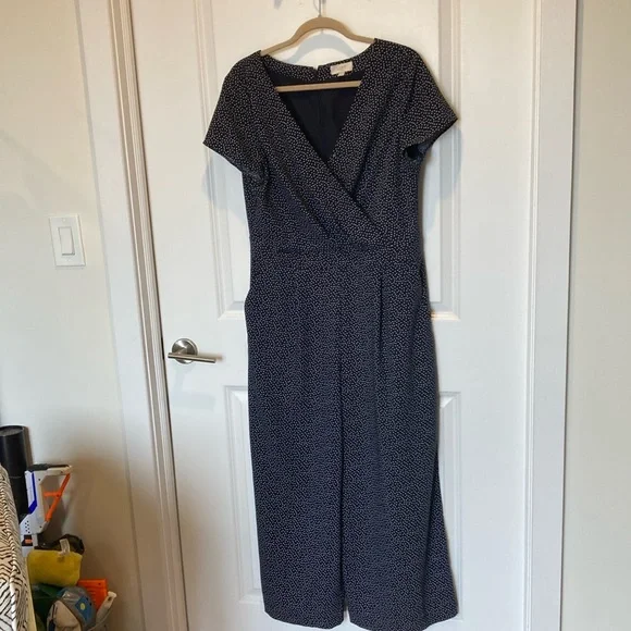 Loft polka dot  jumpsuit Size 12 - Picture 2 of 7